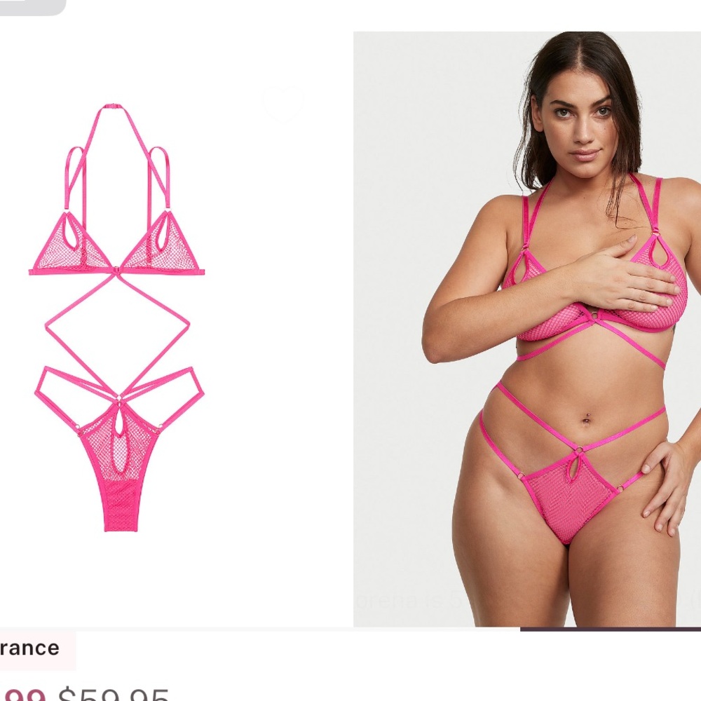 VICTORIA SECRET Very Sexy
Fishnet Mesh Unlined Strappy Teddy - Picture 1 of 9
